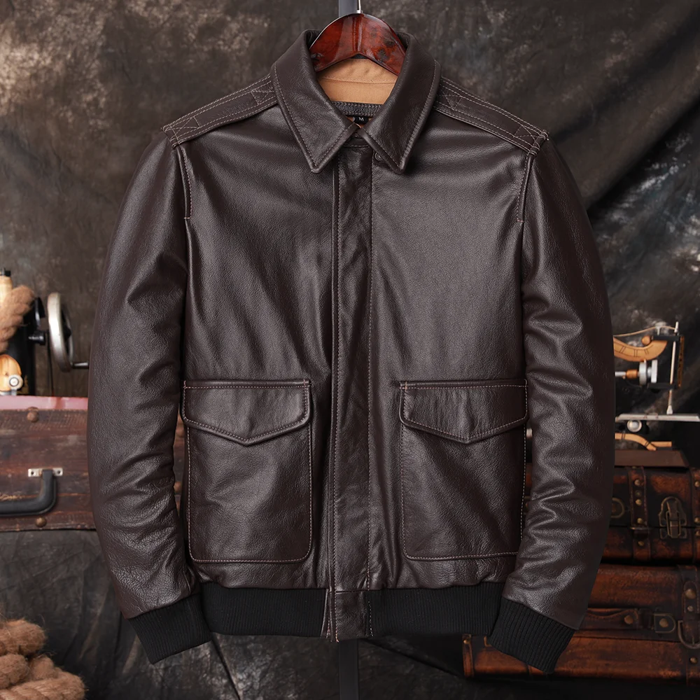 폭격기 A2 파일럿 정품 가죽 자켓 남성 따뜻한 100 - Bomber Jacket Men 리뷰 및 가격