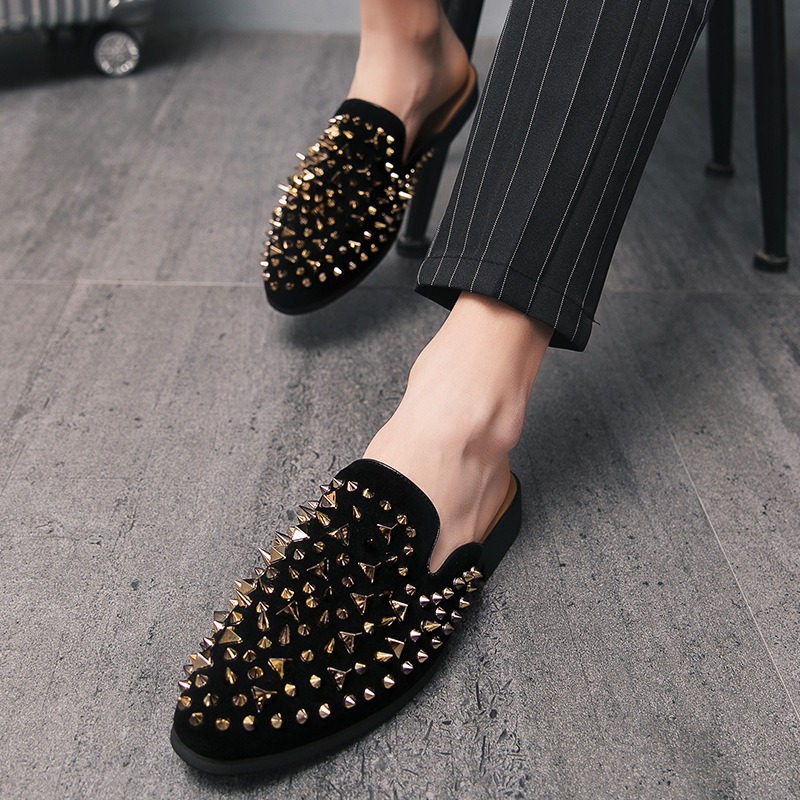 남성용 고급 디자이너 슈즈, 골드 리벳 장식 드레싱 슬 - Suede Loafers Men 리뷰 및 가격