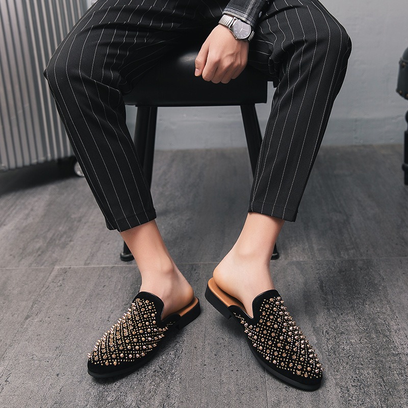 남성용 고급 디자이너 슈즈, 골드 리벳 장식 드레싱 슬 - Suede Loafers Men 리뷰 및 가격