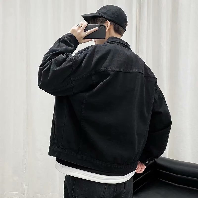 블랙 데님 짧은 재킷 남성용 청바지 재킷 코트, 캐주얼 - Bomber Jacket Men 리뷰 및 가격