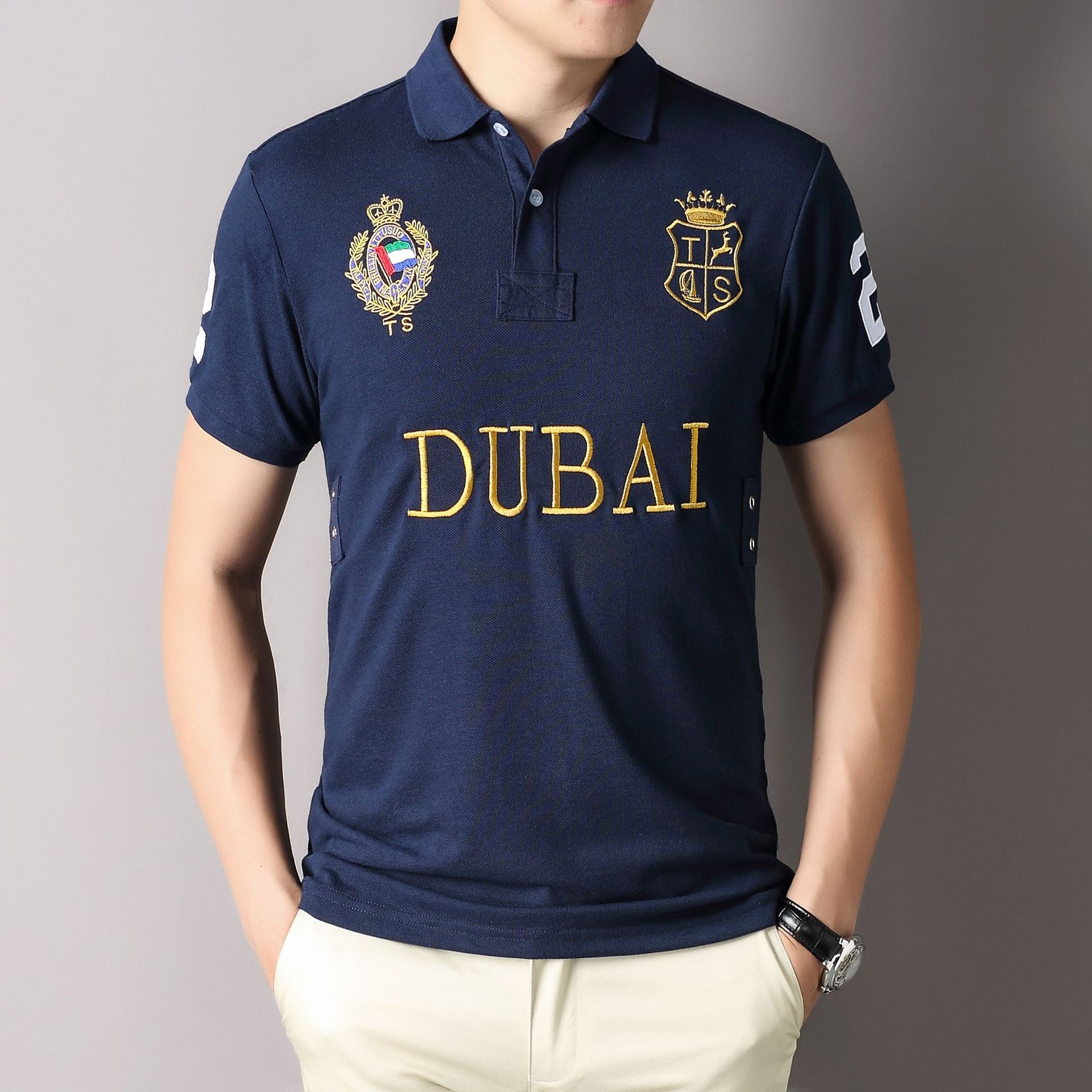 남성용 코튼 두바이 영감 자수 폴로 셔츠, 반팔, 유행 - Dubai Men'S Fashion 리뷰 및 가격