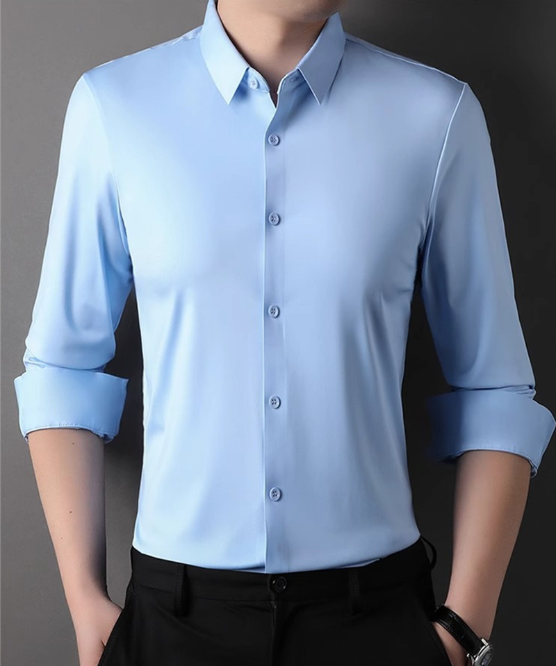 고탄력 남성 드레스 셔츠 캐주얼 단색 무다림질 매끄러운 - Dress Shirt Non-Iron 리뷰 및 가격