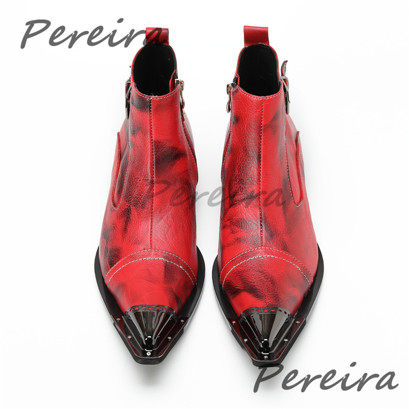 레드 블랙 아이언 포인티드 토 남성 앵클 부츠 패션 벨 - Mens Fashion Dress Shoes 리뷰 및 가격