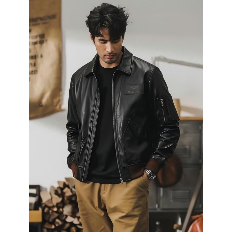 45P 빈티지 에비에이터 플라이트 재킷 남성용 미국 레 - Bomber Jacket Men 리뷰 및 가격