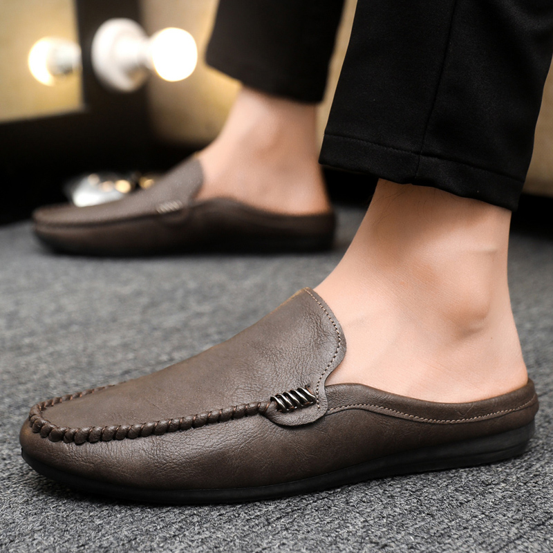남성용 하프 슈즈, 편안한 PU 가죽 캐주얼 슈즈, 통 - Suede Loafers Men 리뷰 및 가격