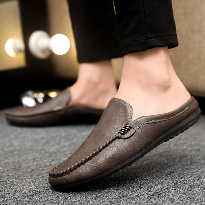 남성용 하프 슈즈, 편안한 PU 가죽 캐주얼 슈즈, 통 - Suede Loafers Men 리뷰 및 가격
