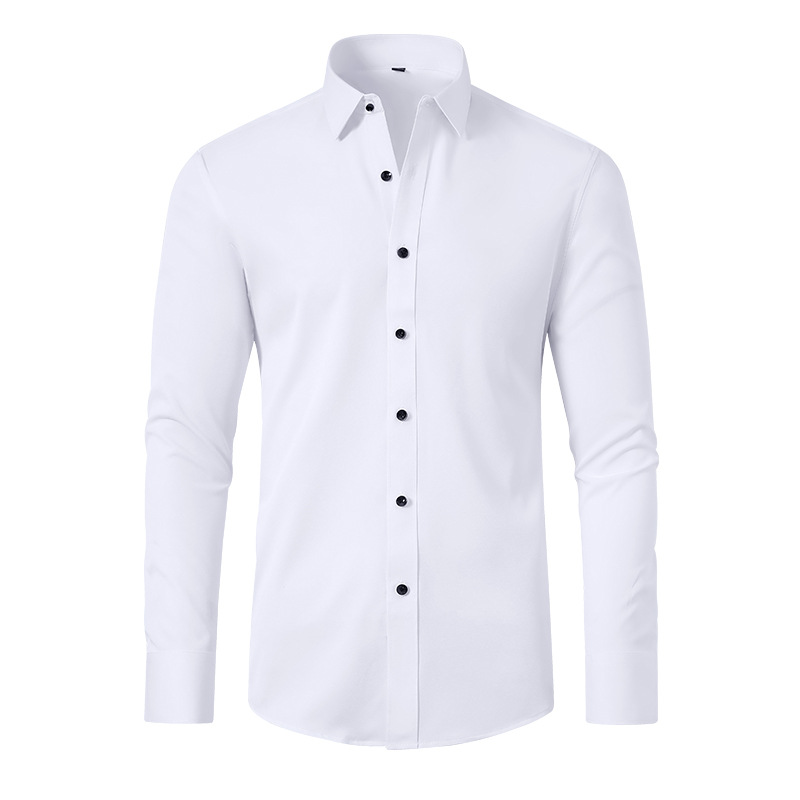 약간의 탄력성 남성용 긴팔 비즈니스 캐주얼 셔츠 솔리드 - Dress Shirt Non-Iron 리뷰 및 가격