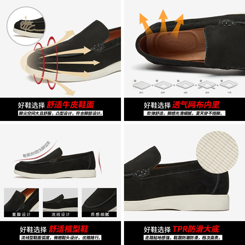 캐주얼 남성 정품 가죽 로퍼 남성 게으른 미끄럼 방지  - Suede Loafers Men 리뷰 및 가격