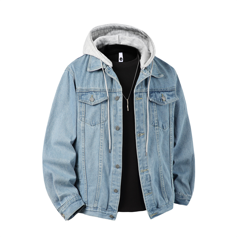 남성 후드 데님 자켓 남성 streetwear 턴 다운 - Bomber Jacket Men 리뷰 및 가격