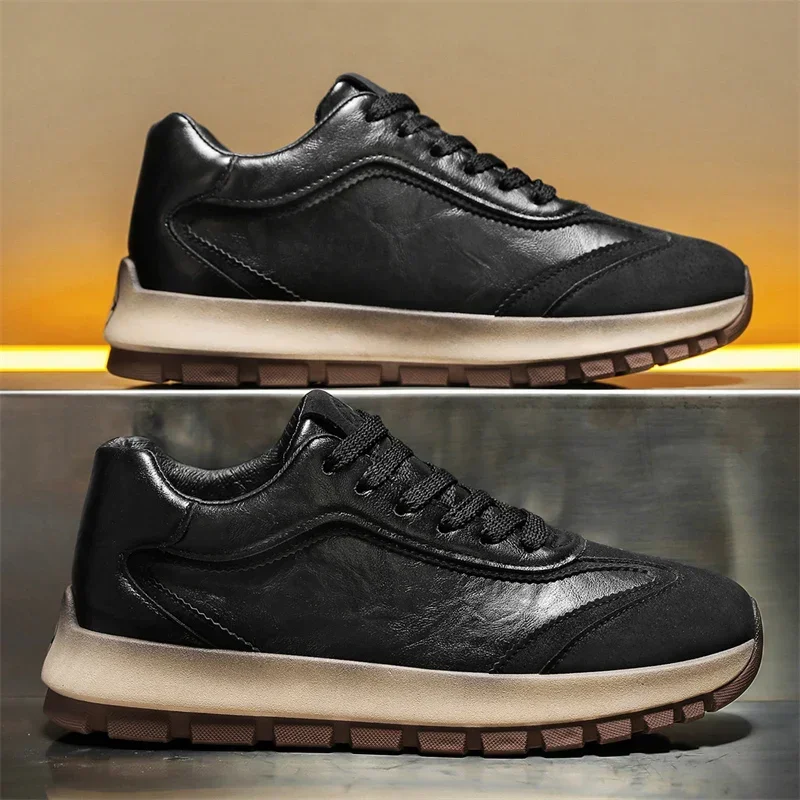 럭셔리 남성 운동화 올 시즌 가죽 캐주얼 스포츠 신발  - Men Fashion Korean Style 리뷰 및 가격