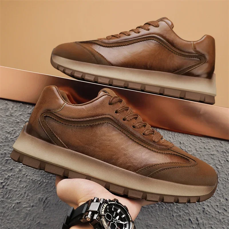 럭셔리 남성 운동화 올 시즌 가죽 캐주얼 스포츠 신발  - Men Fashion Korean Style 리뷰 및 가격